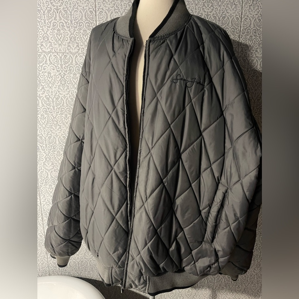 Sean John, reversible jacket, black and gray, men’s 6X